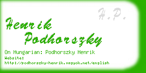 henrik podhorszky business card